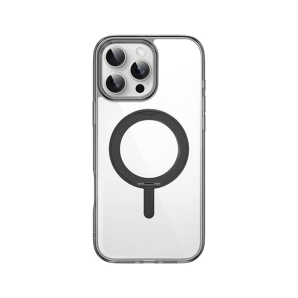 iPhone 16 Pro Max Kılıf Wiwu MCC-201 iShield Ultra Serisi M-safe Şarj Özellikli Standlı Crystal Sert PC Kılıf