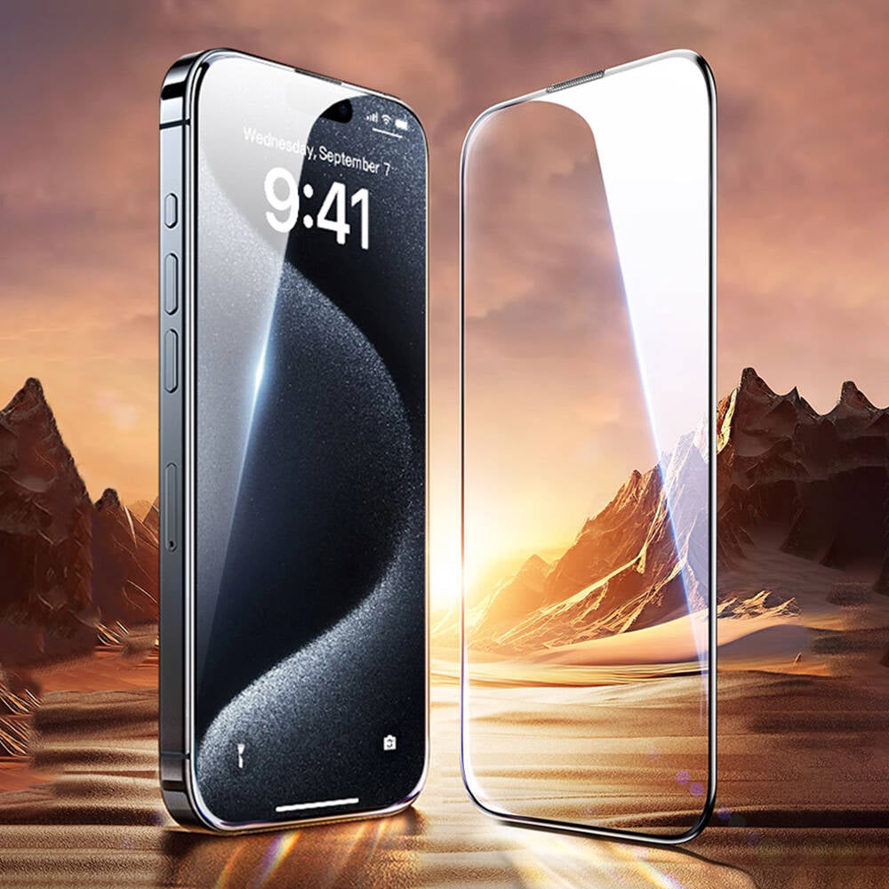 iPhone 16 Pro Wiwu GT-008 Polimer Oleofobik Kaplama Şeffaf Pürüzsüz Temperli Cam Ekran Koruyucu 10'lu Paket