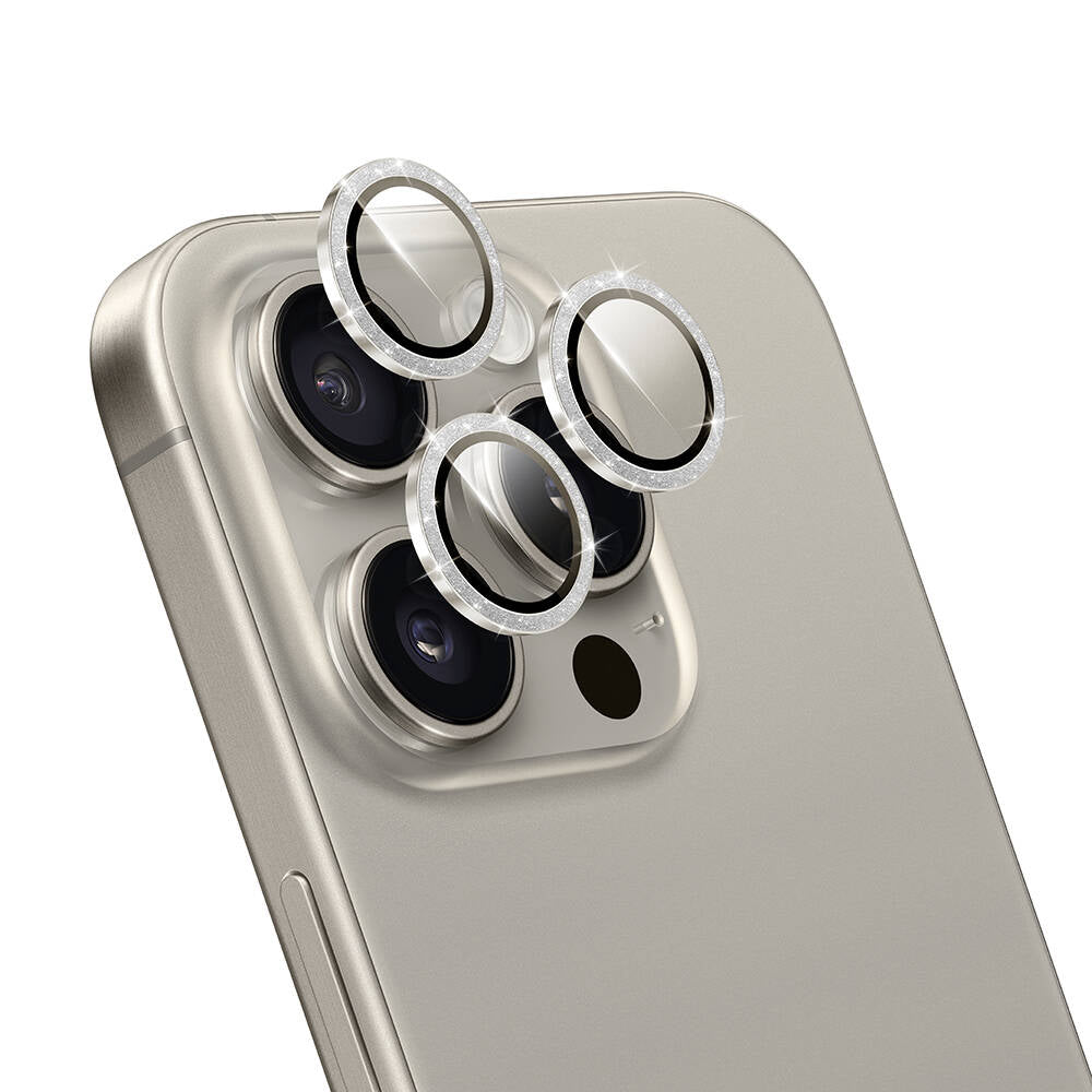 iPhone 16 Pro Wiwu LG-006 Diamond Lens Guard Kolay Uygulama Aparatlı Kamera Lens Koruyucu