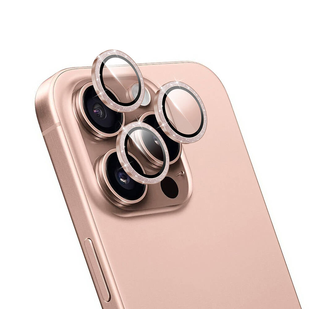 iPhone 16 Pro Wiwu LG-006 Diamond Lens Guard Kolay Uygulama Aparatlı Kamera Lens Koruyucu