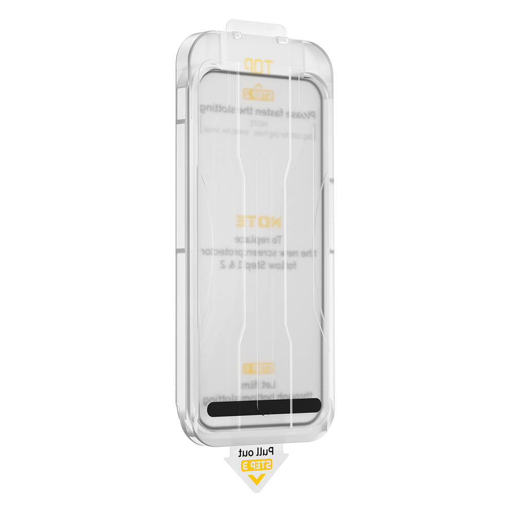 iPhone 16 Wiwu SQ-008 Oleofobik Easy Install Darbeye Karşı Dayanıklı Temperli Cam Ekran Koruyucu + Kolay Uygulama Aparatlı