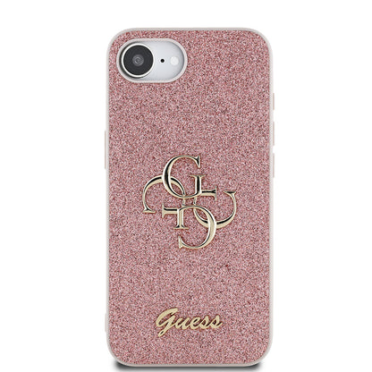iPhone 16E Kılıf Guess Orijinal Lisanslı 4G Büyük Metal Logolu Glitter Kılıf
