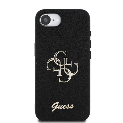 iPhone 16E Kılıf Guess Orijinal Lisanslı 4G Büyük Metal Logolu Glitter Kılıf