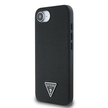 iPhone 16E Kılıf Guess Orijinal Lisanslı M-safe Şarj Özellikli Grained Triangle Kılıf