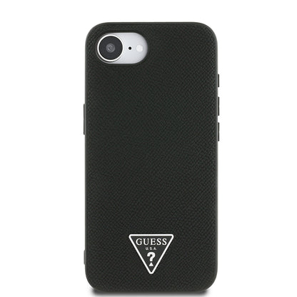 iPhone 16E Kılıf Guess Orijinal Lisanslı M-safe Şarj Özellikli Grained Triangle Kılıf