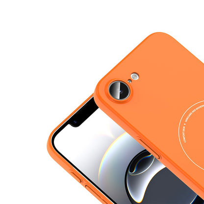 iPhone 16E Kılıf M-Safe Şarj Özellikli Kamera Korumalı Zore Elio Sert PC Kılıf
