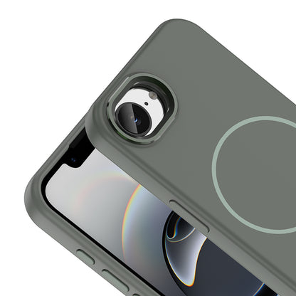 iPhone 16E Kılıf M-Safe Şarj Özellikli Metal Kamera Çerçeveli Zore Edi Silikon Kılıf