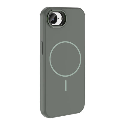 iPhone 16E Kılıf M-Safe Şarj Özellikli Metal Kamera Çerçeveli Zore Edi Silikon Kılıf
