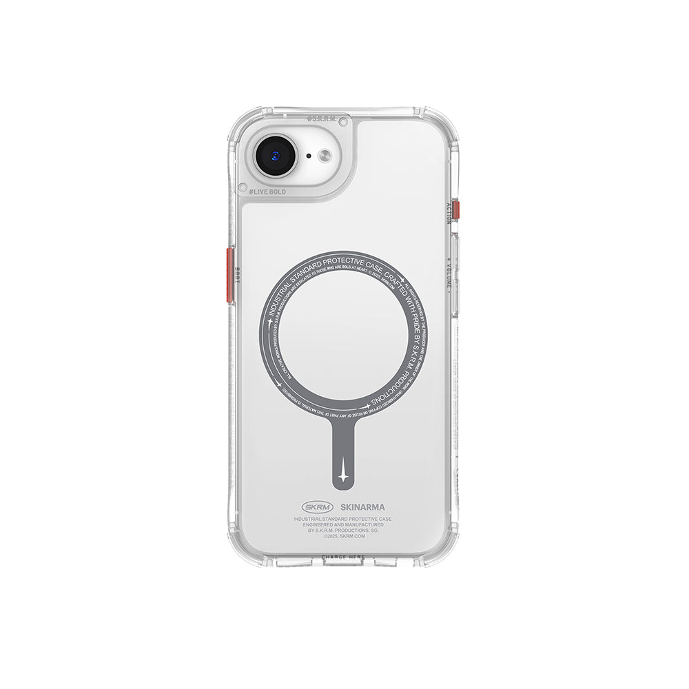 iPhone 16E Kılıf M-safe Şarj Özellikli Şeffaf Airbag Tasarımlı Skinarma Saido Kılıf