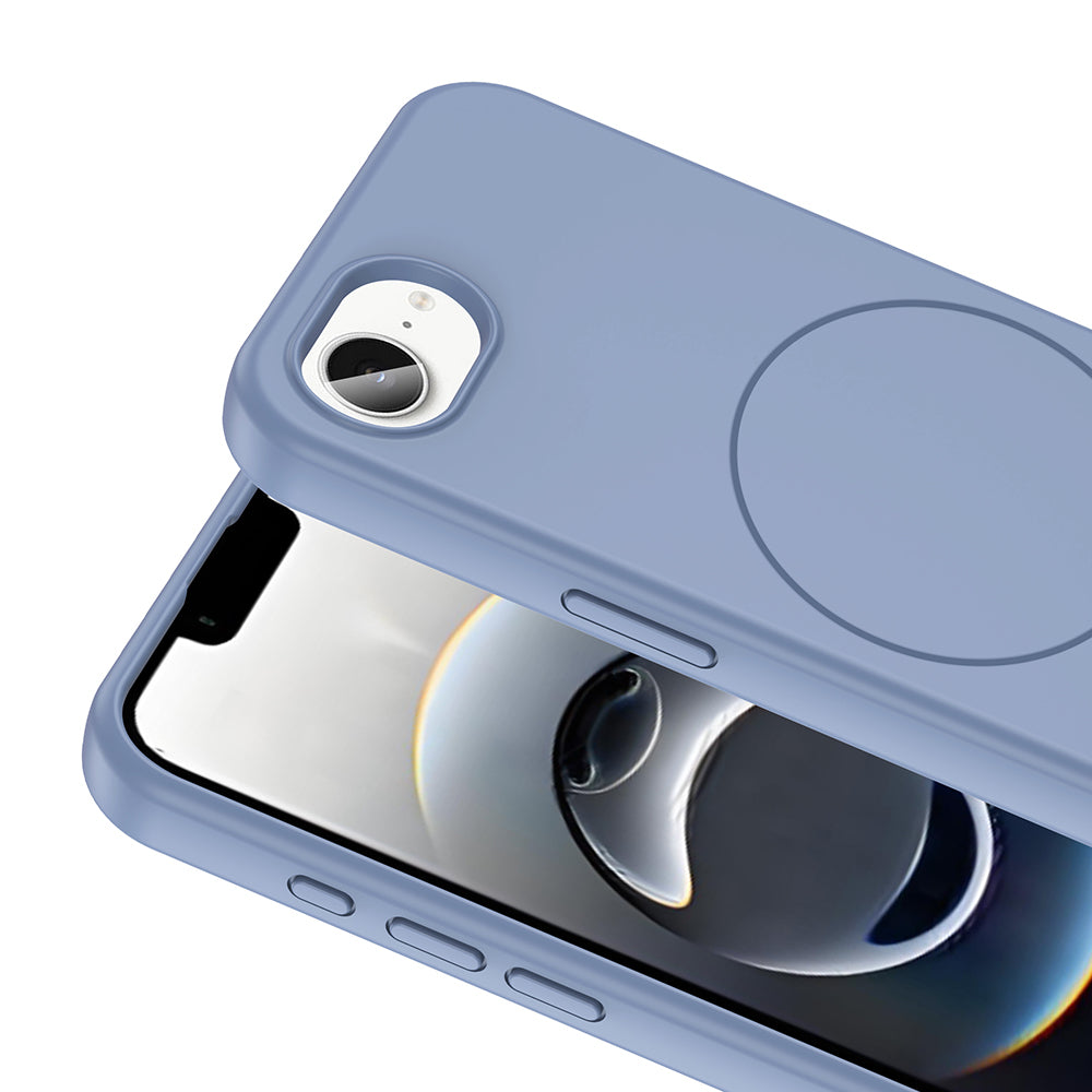 iPhone 16E Kılıf M-safe Şarj Özellikli Sıvı Teknolojili Silinebilir Sert Zore Kivi Kılıf