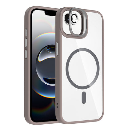 iPhone 16E Kılıf Standlı ve Kamera Lens Hediyeli M-Safe Şarj Özellikli Zore Etro Kılıf
