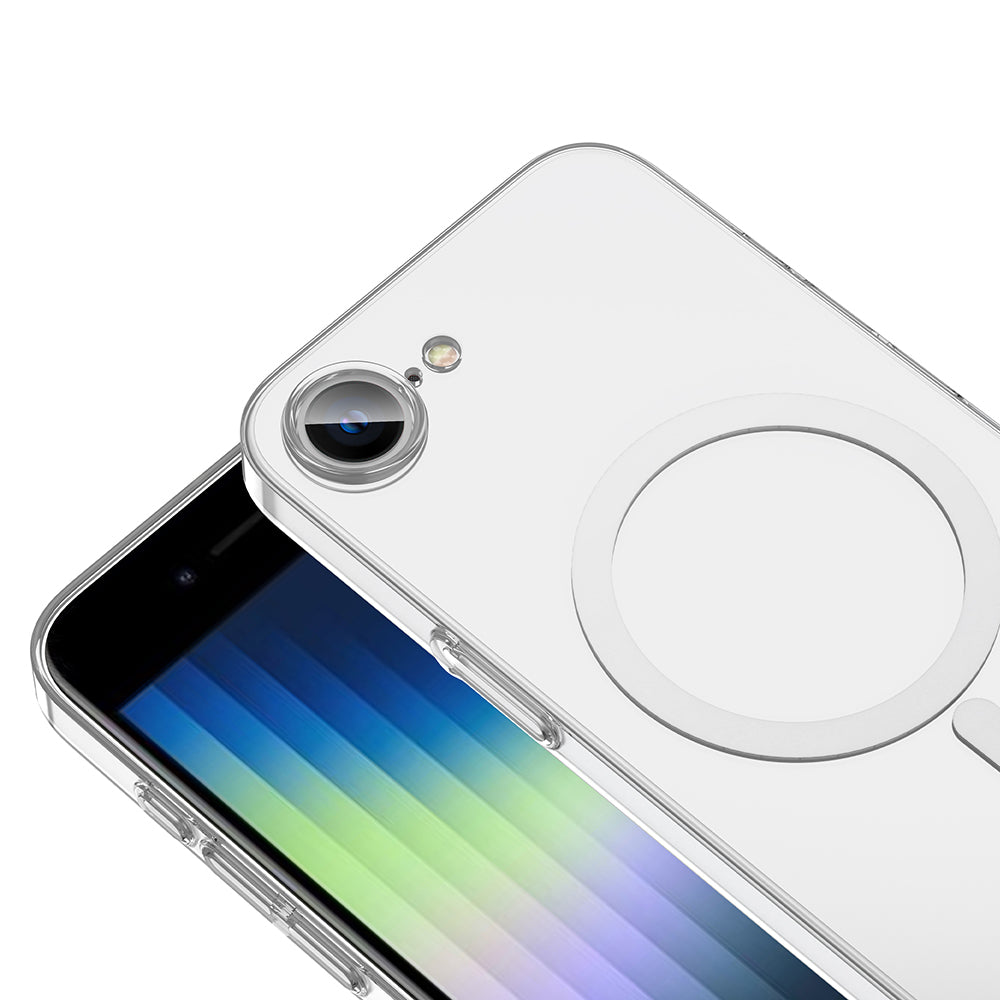 iPhone 16E Kılıf Zore M-safe Şarj Özellikli Şeffaf Kamera Çerçeveli Porto Kılıf