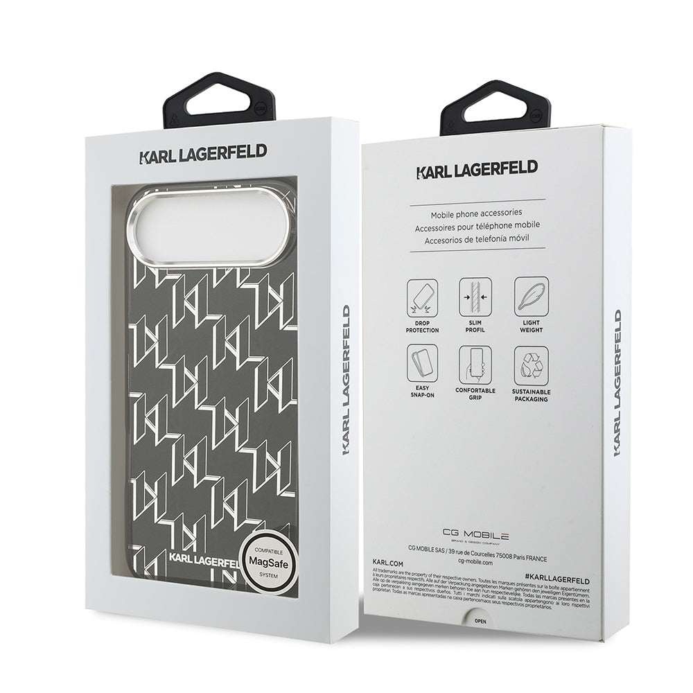 iPhone 17 Air Kılıf Orijinal Lisanslı M-safe Şarj Özellikli Karl Lagerfeld IML Baskılı Monogram Dizayn Kılıf