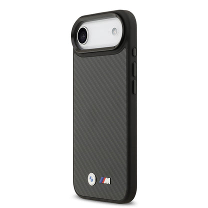 iPhone 17 Air Kılıf BMW Orijinal Lisanslı M-safe Şarj Özellikli Karbon Fiber Metal Logolu Kılıf