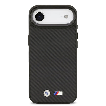 iPhone 17 Air Kılıf BMW Orijinal Lisanslı M-safe Şarj Özellikli Karbon Fiber Metal Logolu Kılıf