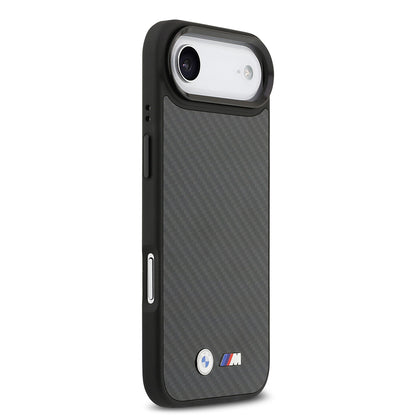 iPhone 17 Air Kılıf BMW Orijinal Lisanslı M-safe Şarj Özellikli Karbon Fiber Metal Logolu Kılıf