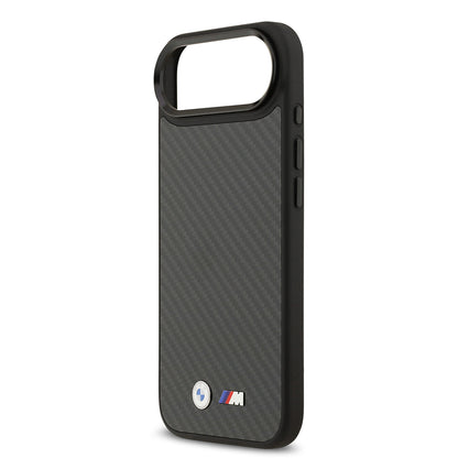 iPhone 17 Air Kılıf BMW Orijinal Lisanslı M-safe Şarj Özellikli Karbon Fiber Metal Logolu Kılıf