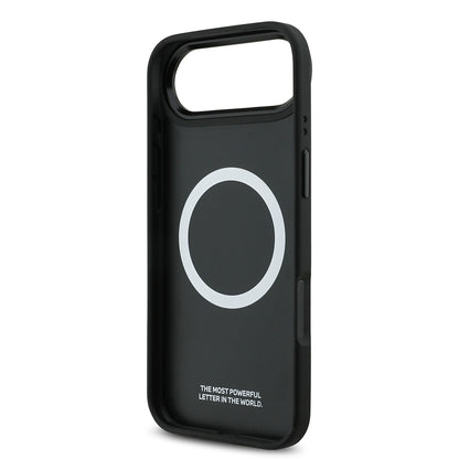 iPhone 17 Air Kılıf BMW Orijinal Lisanslı M-safe Şarj Özellikli M Logolu Üç Şeritli Delikli Deri Kılıf