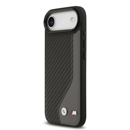 iPhone 17 Air Kılıf BMW Orijinal Lisanslı M-safe Şarj Özellikli Metal BMW ve M Logolu PU Karbon Tasarımlı Kılıf