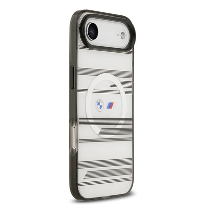 iPhone 17 Air Kılıf BMW Orijinal Lisanslı M-safe Şarj Özellikli Metal Kamera Butonlu Yatay Şeritli M Dizayn Kılıf