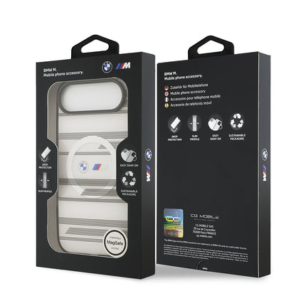 iPhone 17 Air Kılıf BMW Orijinal Lisanslı M-safe Şarj Özellikli Metal Kamera Butonlu Yatay Şeritli M Dizayn Kılıf