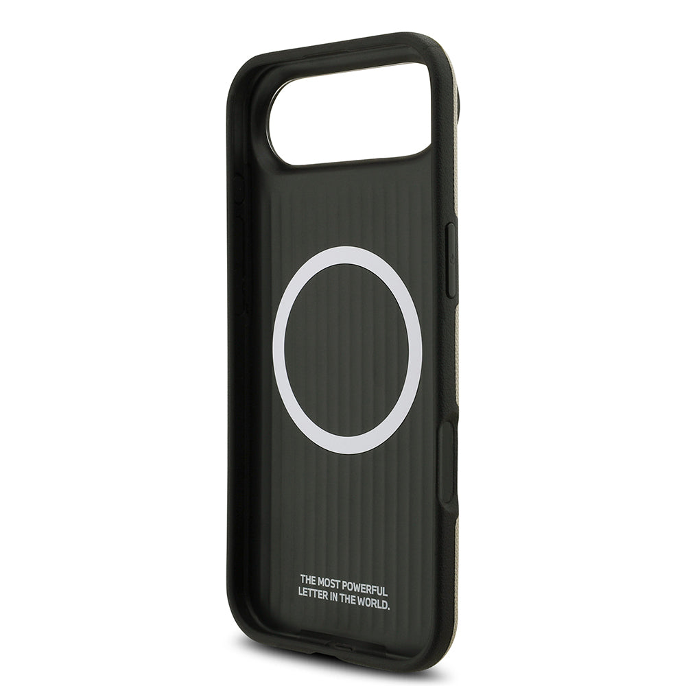 iPhone 17 Air Kılıf BMW Orijinal Lisanslı M-safe Şarj Özellikli Metal Logolu Delikli M Dizayn Deri Kılıf