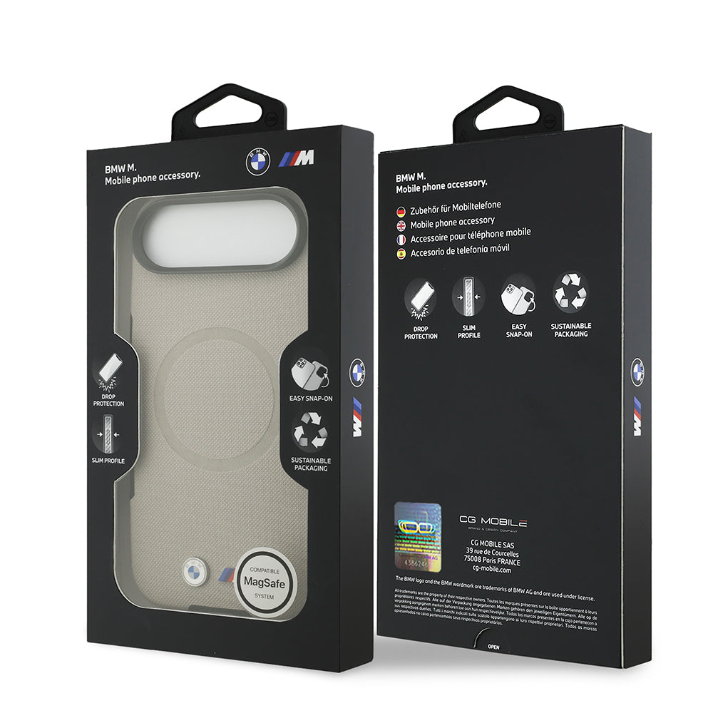 iPhone 17 Air Kılıf BMW Orijinal Lisanslı M-safe Şarj Özellikli Metal Logolu Delikli M Dizayn Deri Kılıf