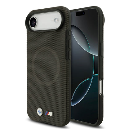 iPhone 17 Air Kılıf BMW Orijinal Lisanslı M-safe Şarj Özellikli Metal Logolu Delikli M Dizayn Deri Kılıf