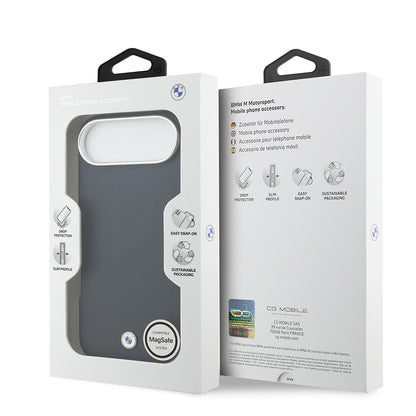 iPhone 17 Air Kılıf BMW Orijinal Lisanslı M-safe Şarj Özellikli Metal Logolu Tam Kaplama Deri Kılıf