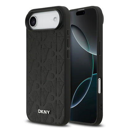 iPhone 17 Air Kılıf DKNY Orjinal Lisanslı M-safe Şarj Özellikli 3D Yazılı Grid Pattern Kılıf