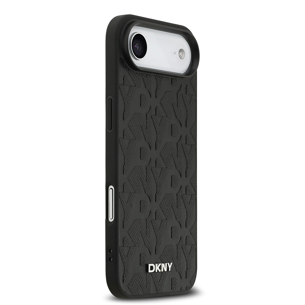 iPhone 17 Air Kılıf DKNY Orjinal Lisanslı M-safe Şarj Özellikli 3D Yazılı Grid Pattern Kılıf