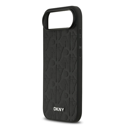 iPhone 17 Air Kılıf DKNY Orjinal Lisanslı M-safe Şarj Özellikli 3D Yazılı Grid Pattern Kılıf
