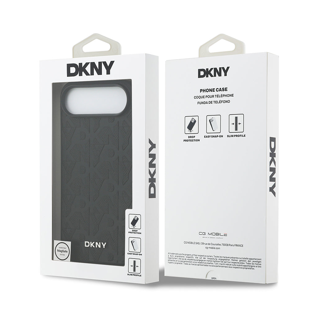 iPhone 17 Air Kılıf DKNY Orjinal Lisanslı M-safe Şarj Özellikli 3D Yazılı Grid Pattern Kılıf