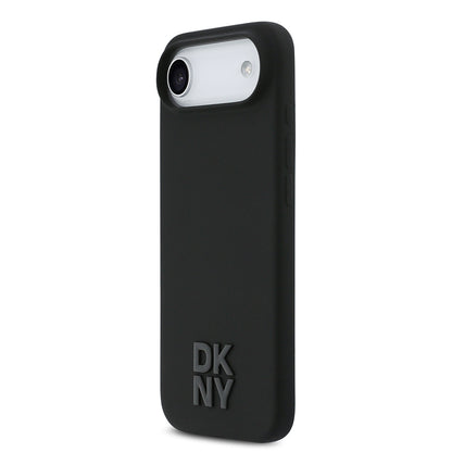 iPhone 17 Air Kılıf DKNY Orjinal Lisanslı M-safe Şarj Özellikli Metal Logolu Silikon Kılıf