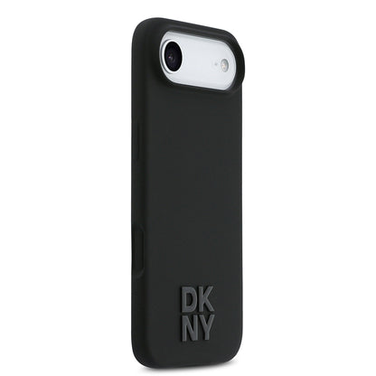 iPhone 17 Air Kılıf DKNY Orjinal Lisanslı M-safe Şarj Özellikli Metal Logolu Silikon Kılıf