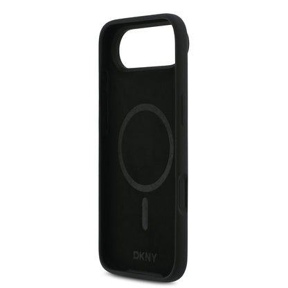 iPhone 17 Air Kılıf DKNY Orjinal Lisanslı M-safe Şarj Özellikli Metal Logolu Silikon Kılıf