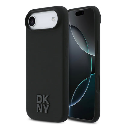 iPhone 17 Air Kılıf DKNY Orjinal Lisanslı M-safe Şarj Özellikli Metal Logolu Silikon Kılıf
