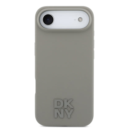 iPhone 17 Air Kılıf DKNY Orjinal Lisanslı M-safe Şarj Özellikli Metal Logolu Silikon Kılıf