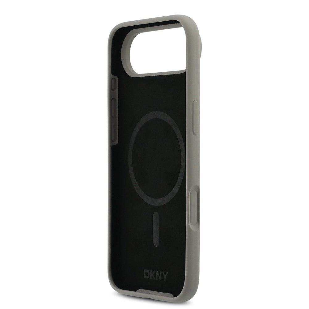 iPhone 17 Air Kılıf DKNY Orjinal Lisanslı M-safe Şarj Özellikli Metal Logolu Silikon Kılıf