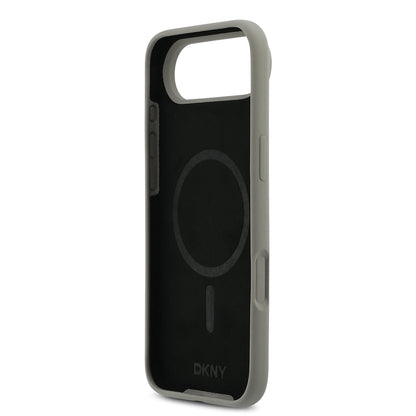 iPhone 17 Air Kılıf DKNY Orjinal Lisanslı M-safe Şarj Özellikli Metal Logolu Silikon Kılıf