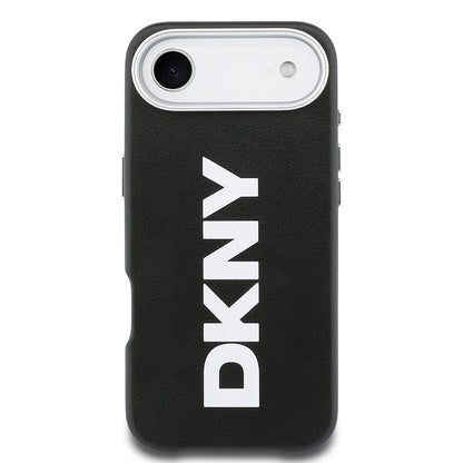 iPhone 17 Air Kılıf DKNY Orjinal Lisanslı M-safe Şarj Özellikli PU Büyük Dikey Logolu Kılıf