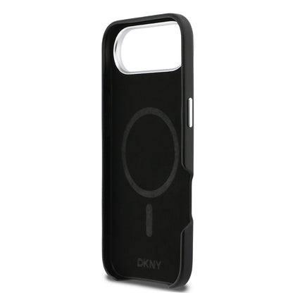 iPhone 17 Air Kılıf DKNY Orjinal Lisanslı M-safe Şarj Özellikli PU Büyük Dikey Logolu Kılıf
