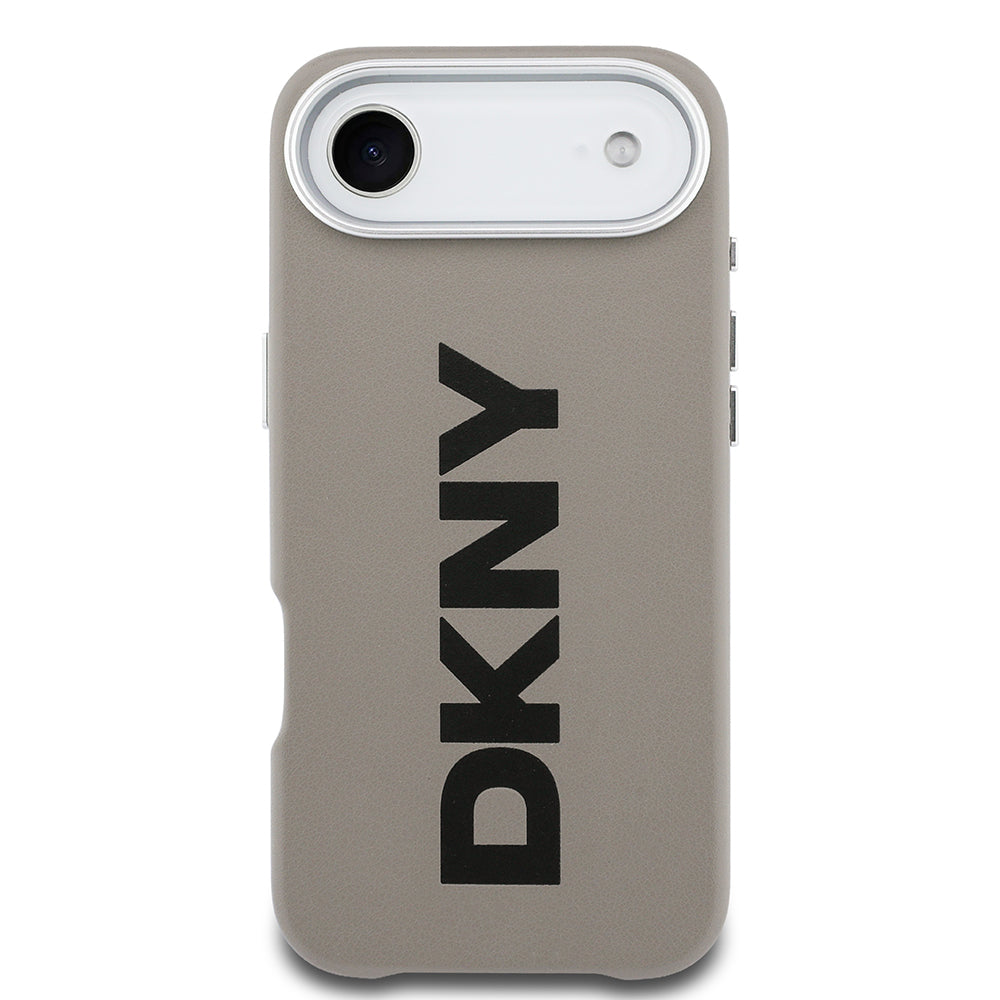 iPhone 17 Air Kılıf DKNY Orjinal Lisanslı M-safe Şarj Özellikli PU Büyük Dikey Logolu Kılıf