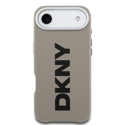 iPhone 17 Air Kılıf DKNY Orjinal Lisanslı M-safe Şarj Özellikli PU Büyük Dikey Logolu Kılıf