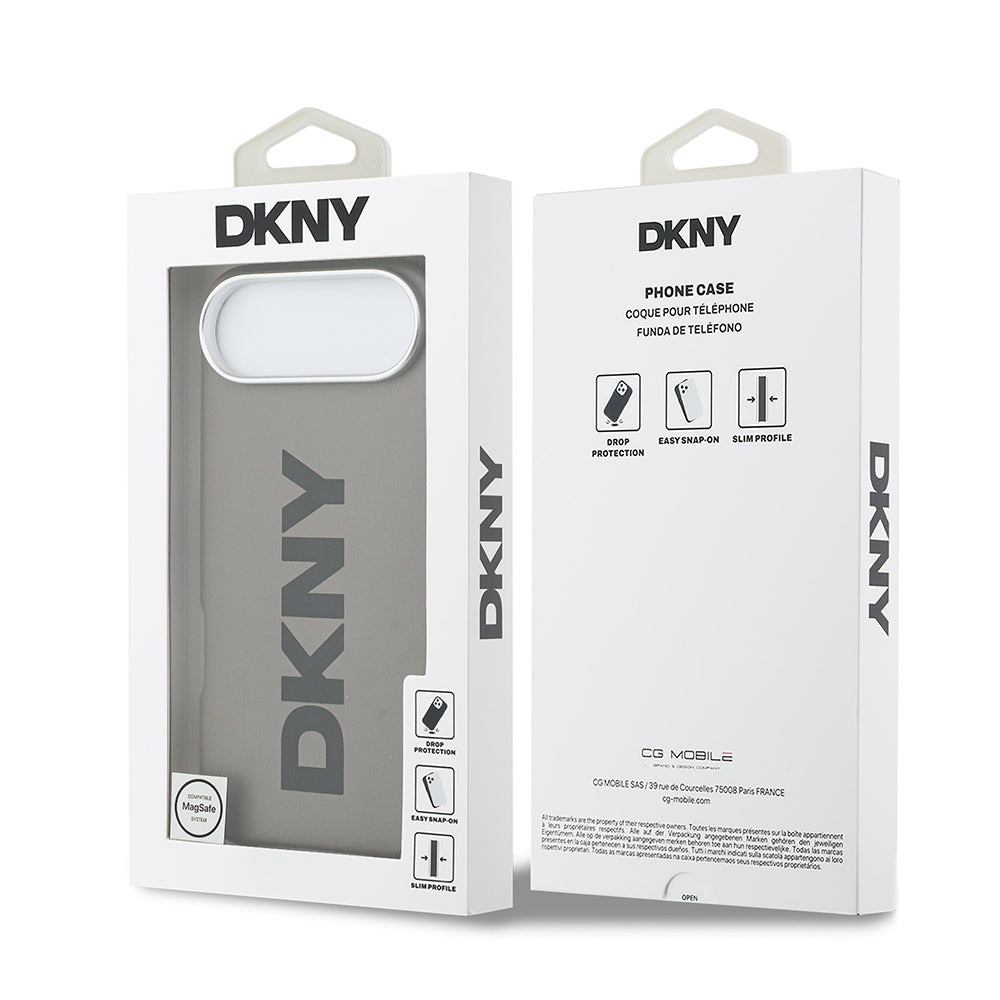 iPhone 17 Air Kılıf DKNY Orjinal Lisanslı M-safe Şarj Özellikli PU Büyük Dikey Logolu Kılıf