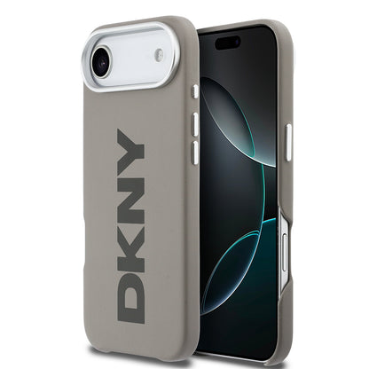 iPhone 17 Air Kılıf DKNY Orjinal Lisanslı M-safe Şarj Özellikli PU Büyük Dikey Logolu Kılıf