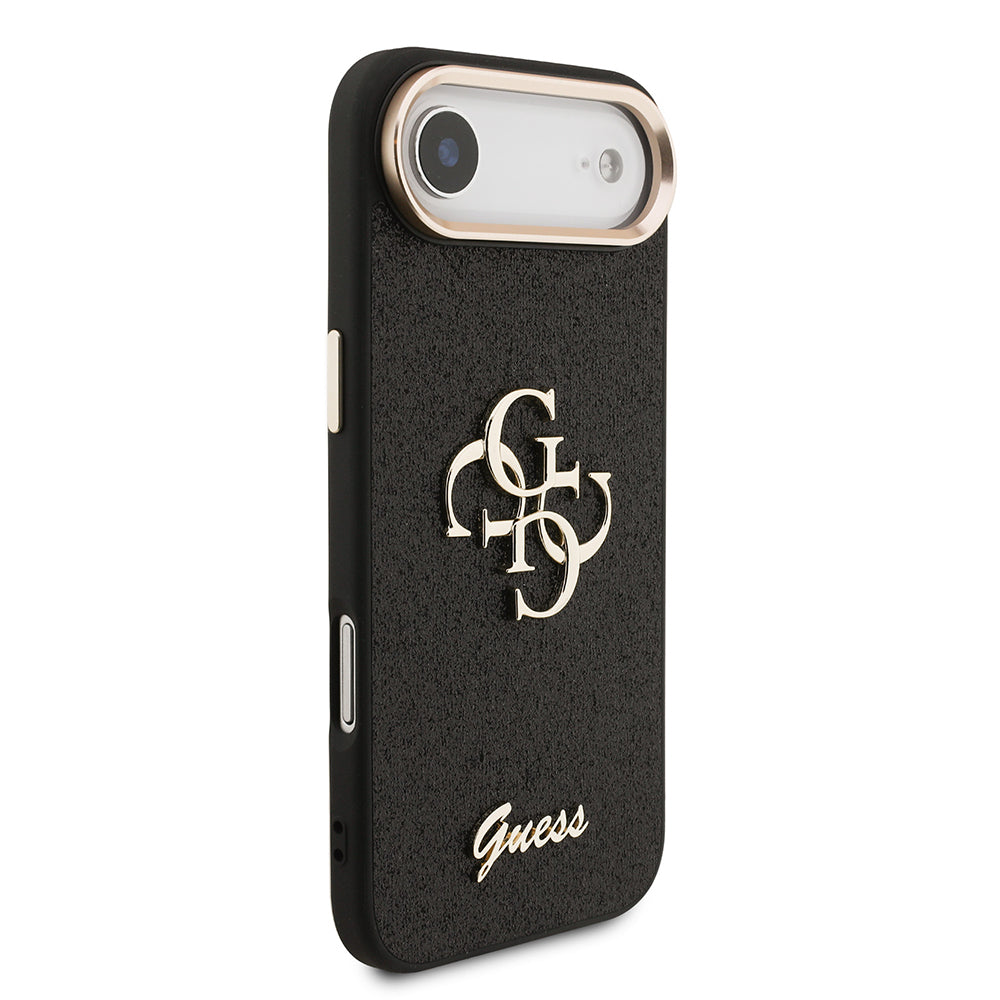 iPhone 17 Air Kılıf Guess Orijinal Lisanslı 4G Büyük Metal Kamera Çerçeveli ve Logolu Glitter Kılıf