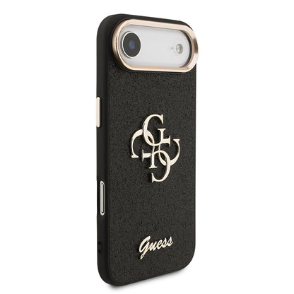 iPhone 17 Air Kılıf Guess Orijinal Lisanslı 4G Büyük Metal Kamera Çerçeveli ve Logolu Glitter Kılıf