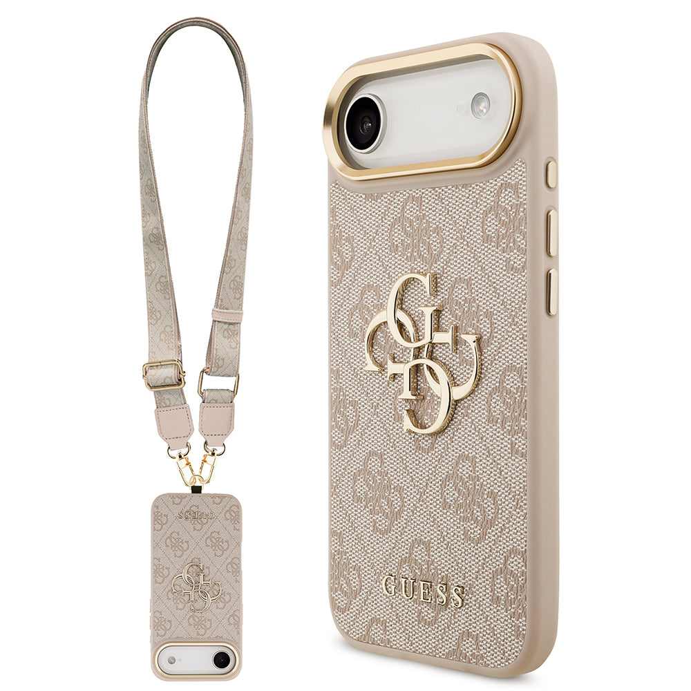 iPhone 17 Air Kılıf Guess Orijinal Lisanslı 4G Büyük Metal Logolu Kalın Askılı Kılıf