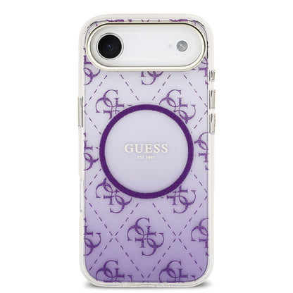 iPhone 17 Air Kılıf Guess Orijinal Lisanslı M-safe Şarj Özellikli 4G Desenli Simli Silikon Kılıf